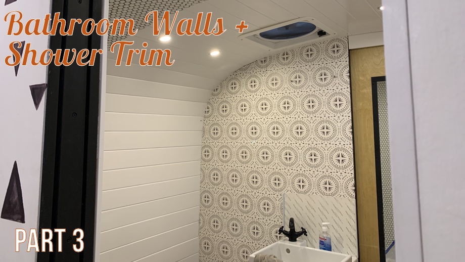 Bathroom - Part 3: Planked Walls, Wallpaper, & Shower Trim